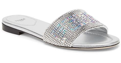 fendi crystal embellished sandals|fendi birkenstock style sandals.